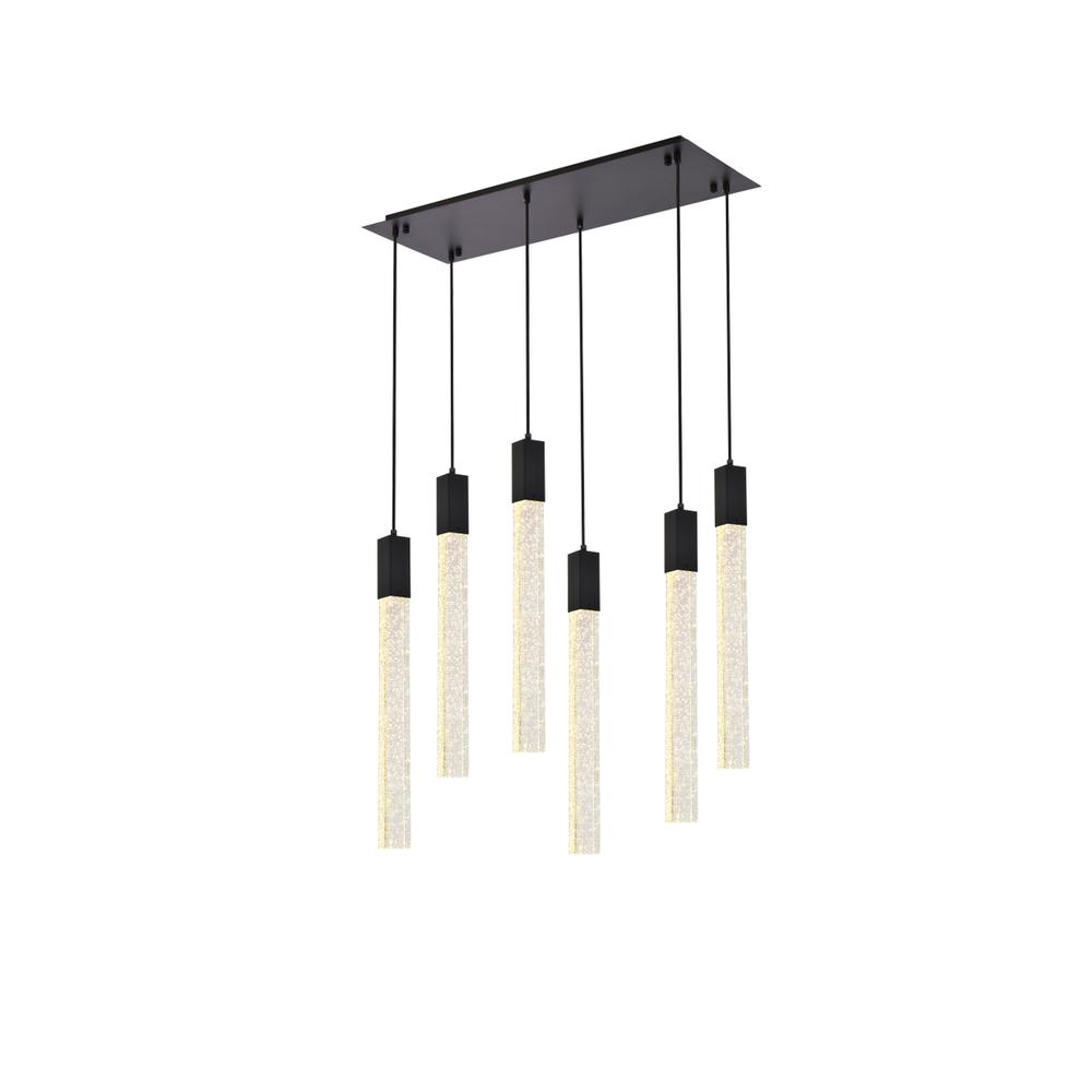 Weston 6 lights pendant in black. Picture 1