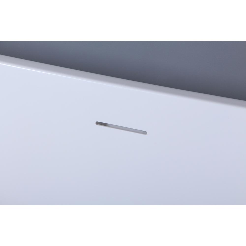 67 inch soaking rectangular bathtub in glossy white. Picture 10