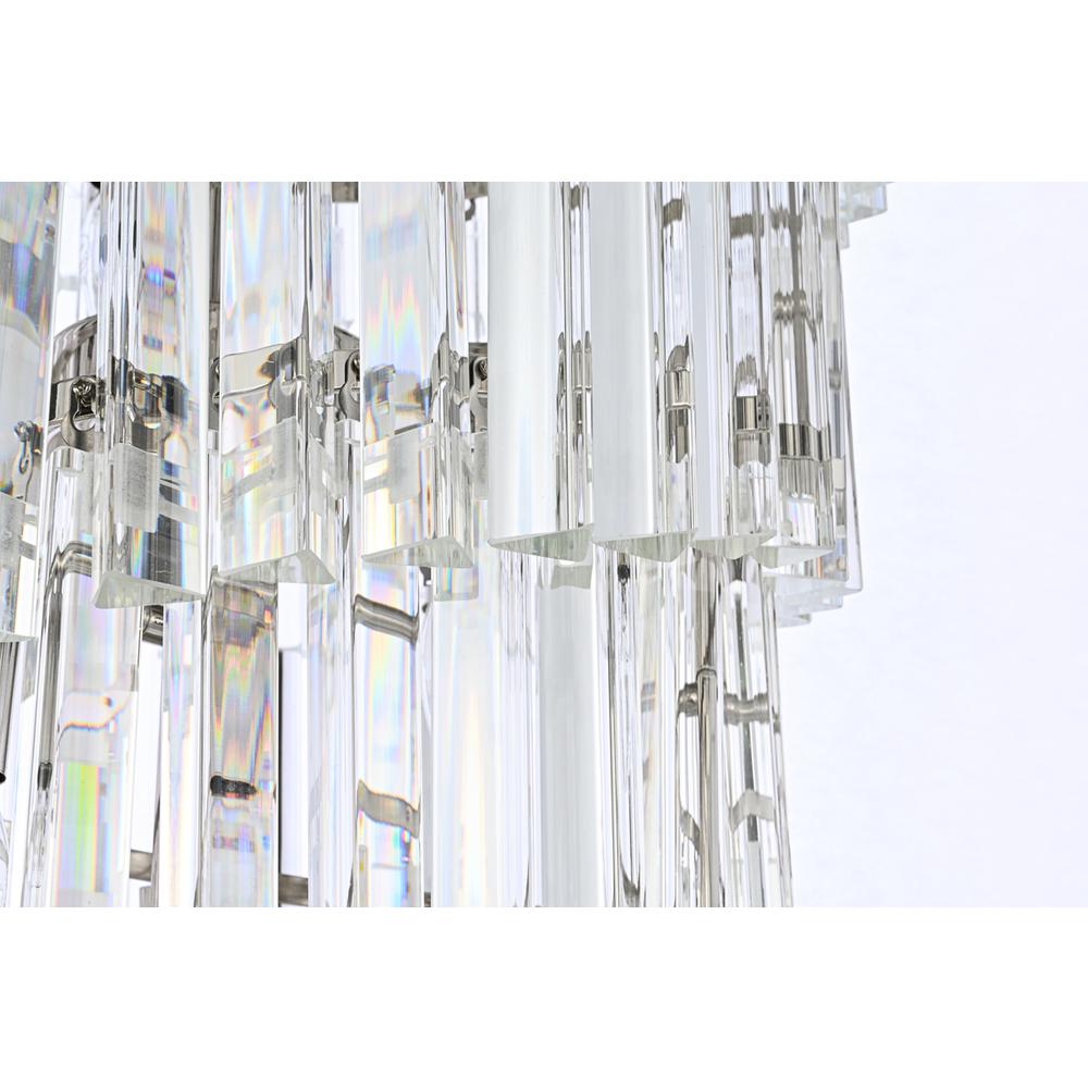 Sydney 30 inch spiral crystal chandelier in polished nickel. Picture 5