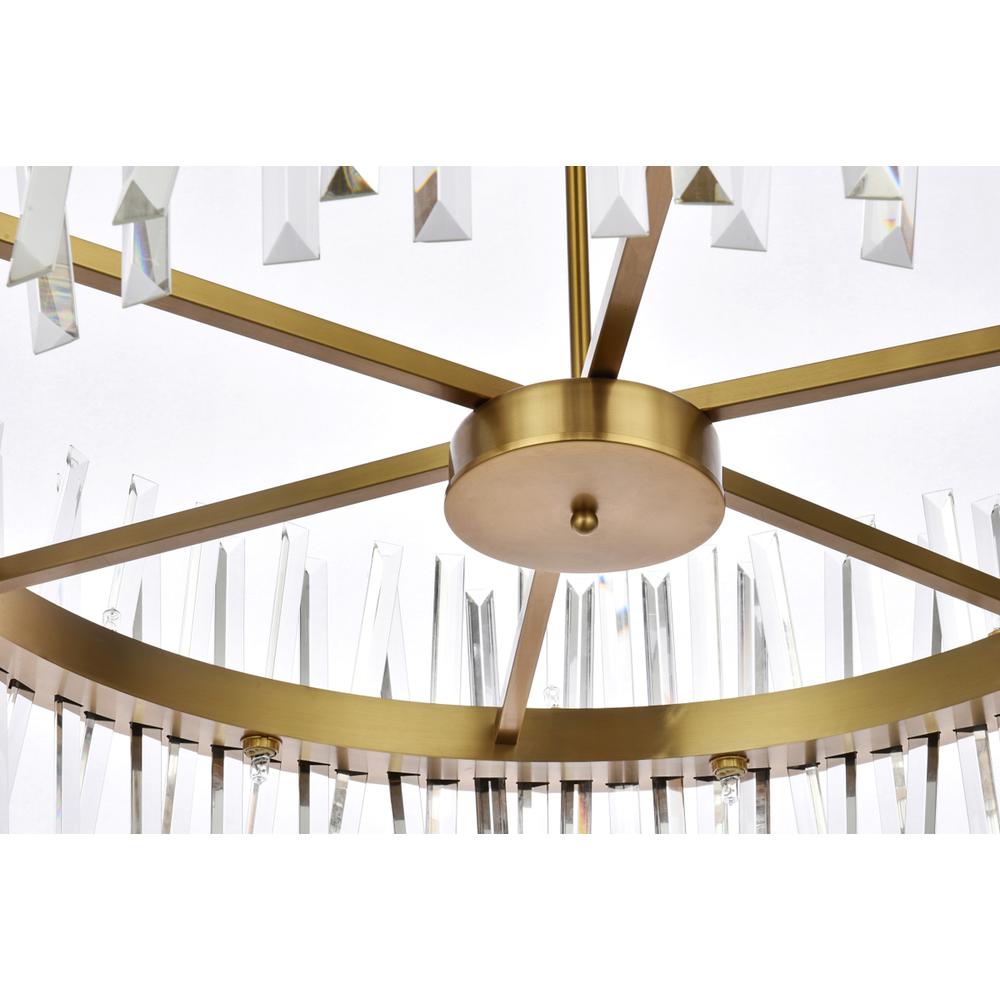 Serephina 36 inch crystal round chandelier light in satin gold. Picture 4