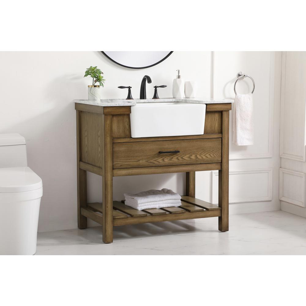 36 inch Single bathroom vanity in driftwood. Picture 2