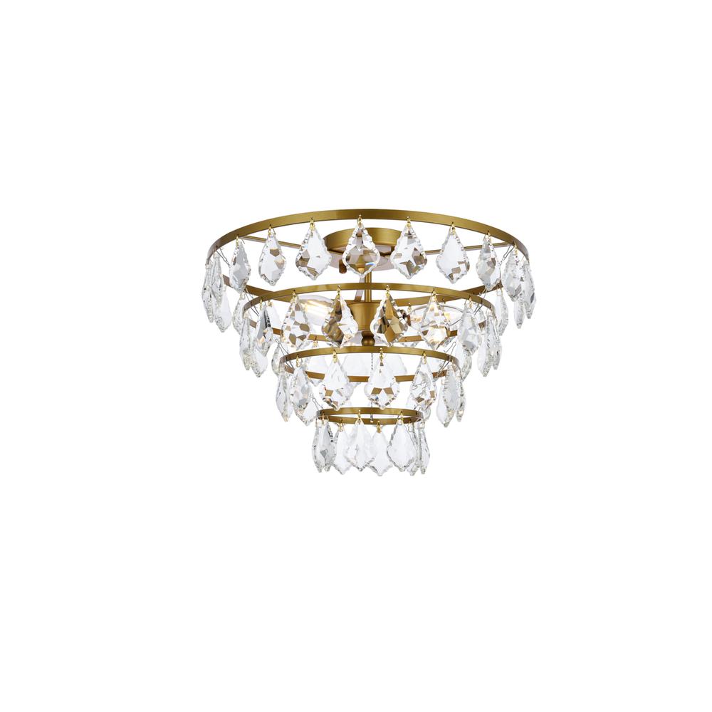 Ella 16 inch flush mount in brass. Picture 2