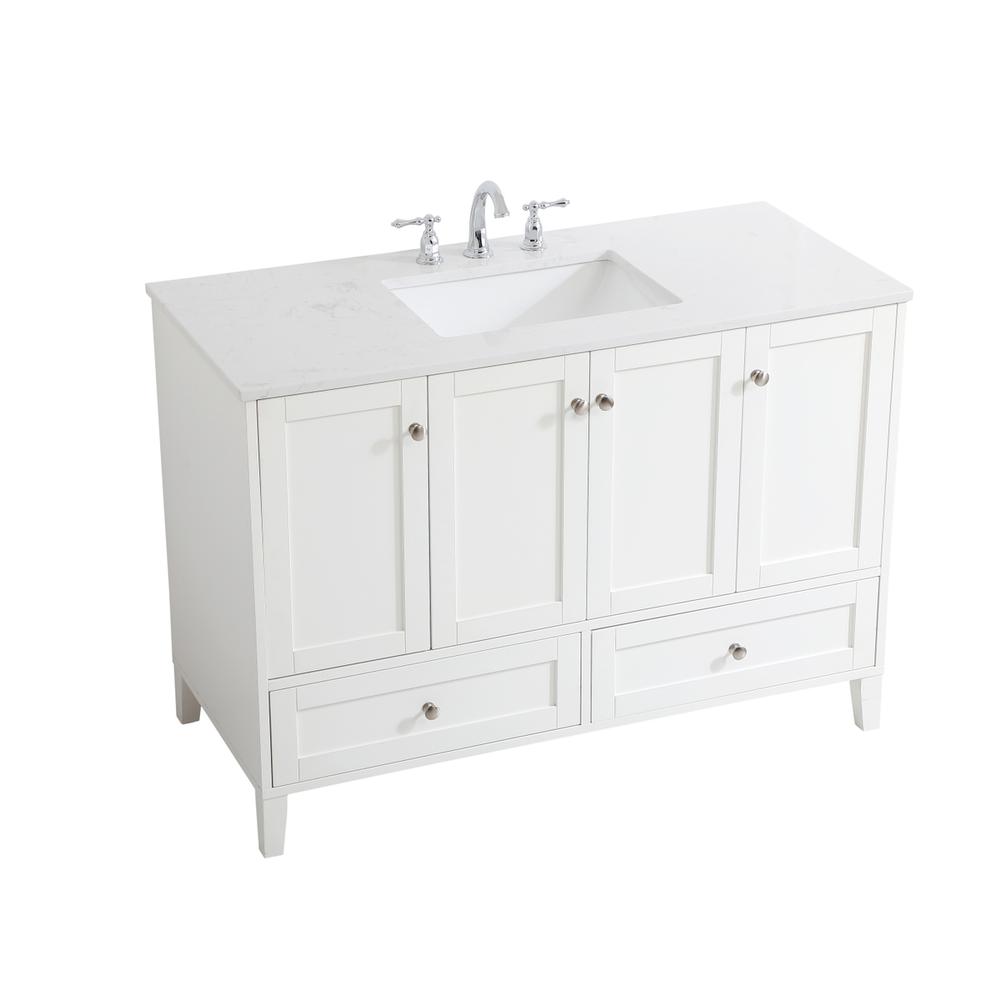 48 inch Single Bathroom Vanity in White. Picture 8