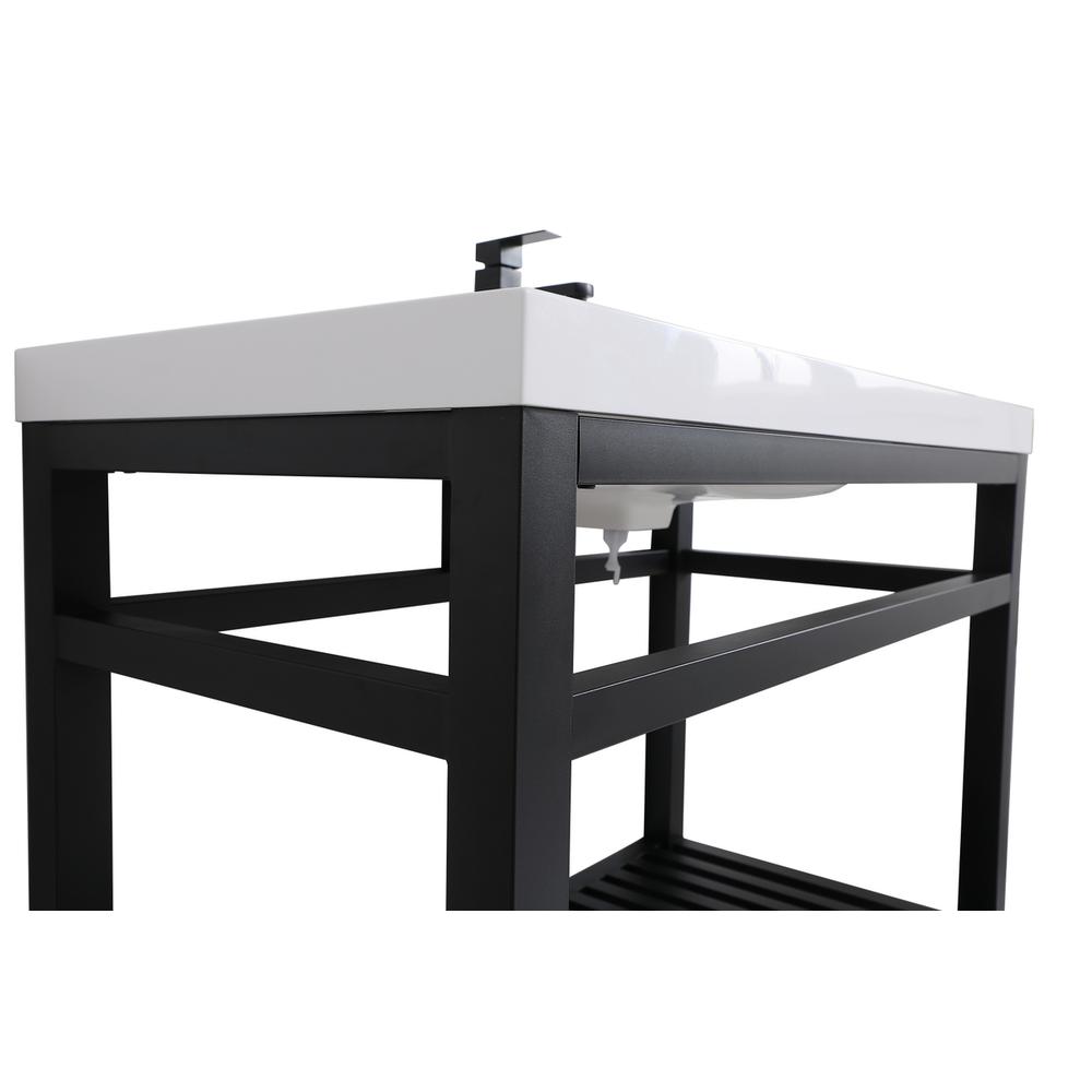 42 inch Single Bathroom Metal Vanity in Black. Picture 9