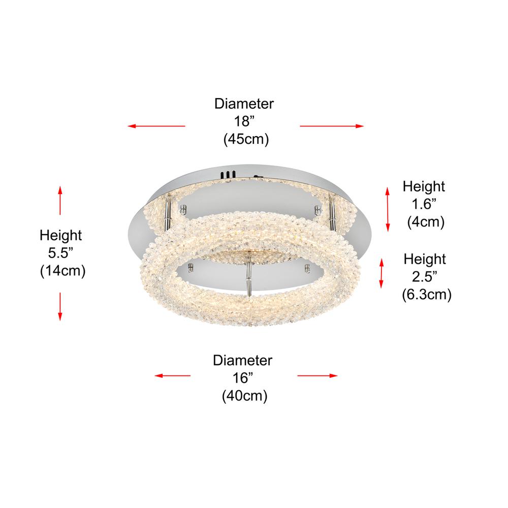 Bowen 18 inch Adjustable LED Flush Mount in Chrome. Picture 9