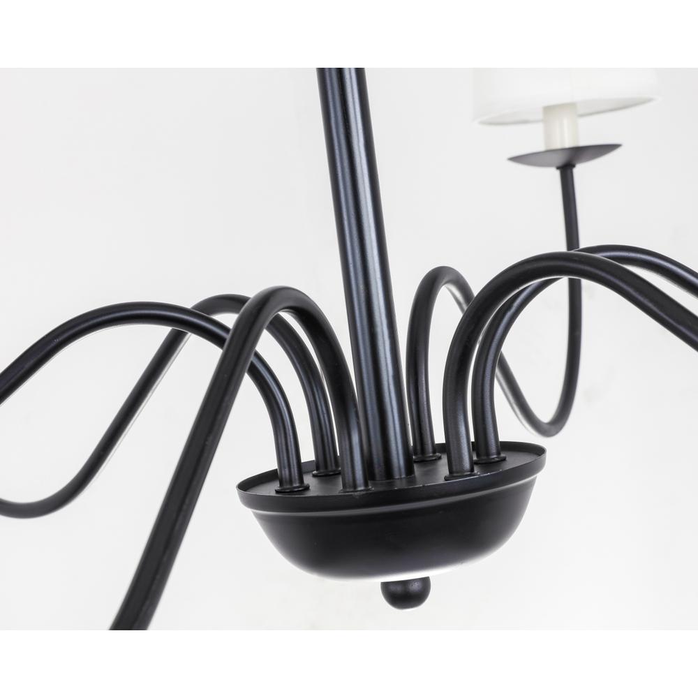 Eclipse 6 light Black and White shade chandelier. Picture 9