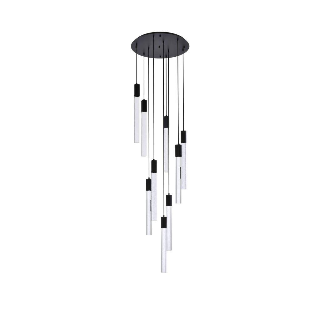 Weston 9 lights pendant in black. Picture 6