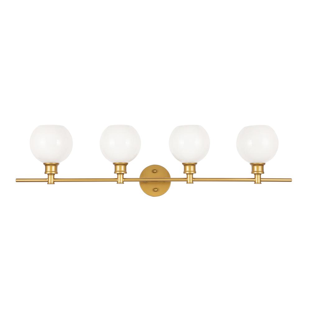 Collier 4 light Brass and Frosted white glass Wall sconce. Picture 2