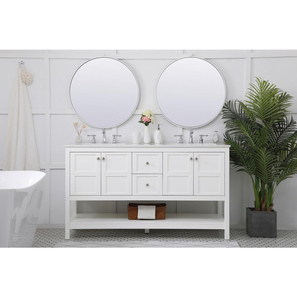 60 inch Single Bathroom Vanity in White. Picture 4