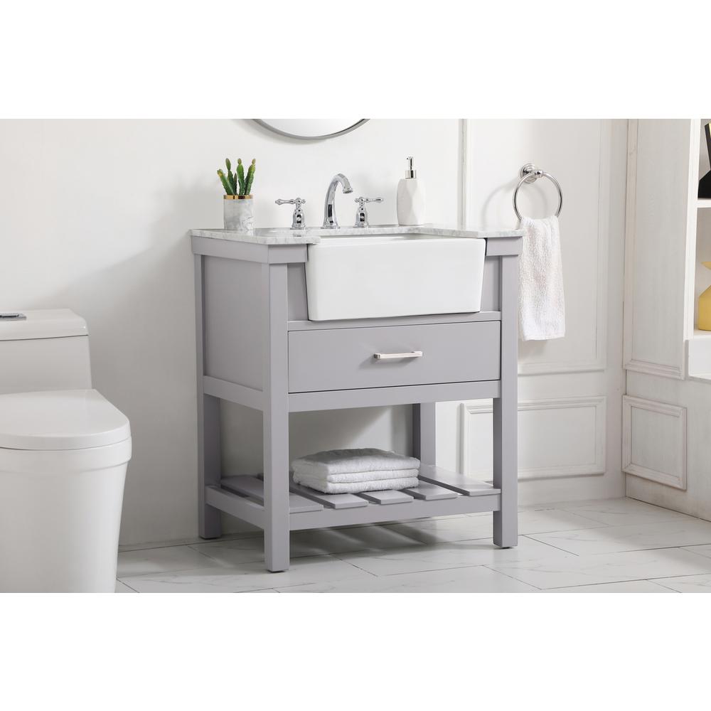 30 inch Single bathroom vanity in grey. Picture 2