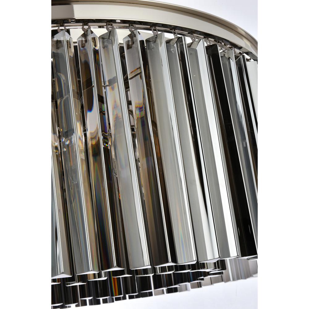 Sydney 8 light polished nickel Flush Mount Silver Shade (Grey) Royal Cut Crystal. Picture 5