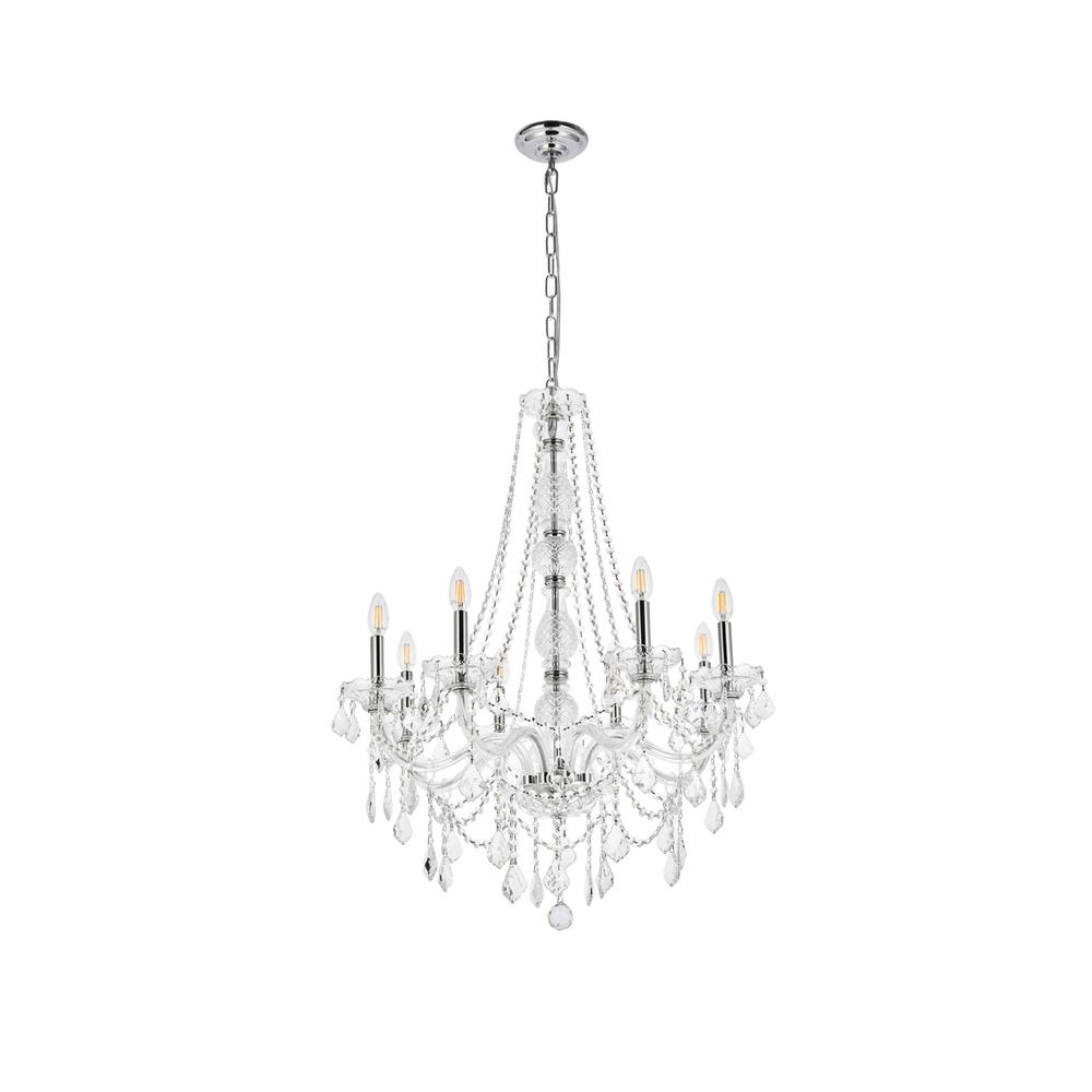 Verona 8 light Chrome Chandelier Clear Royal Cut Crystal. Picture 6