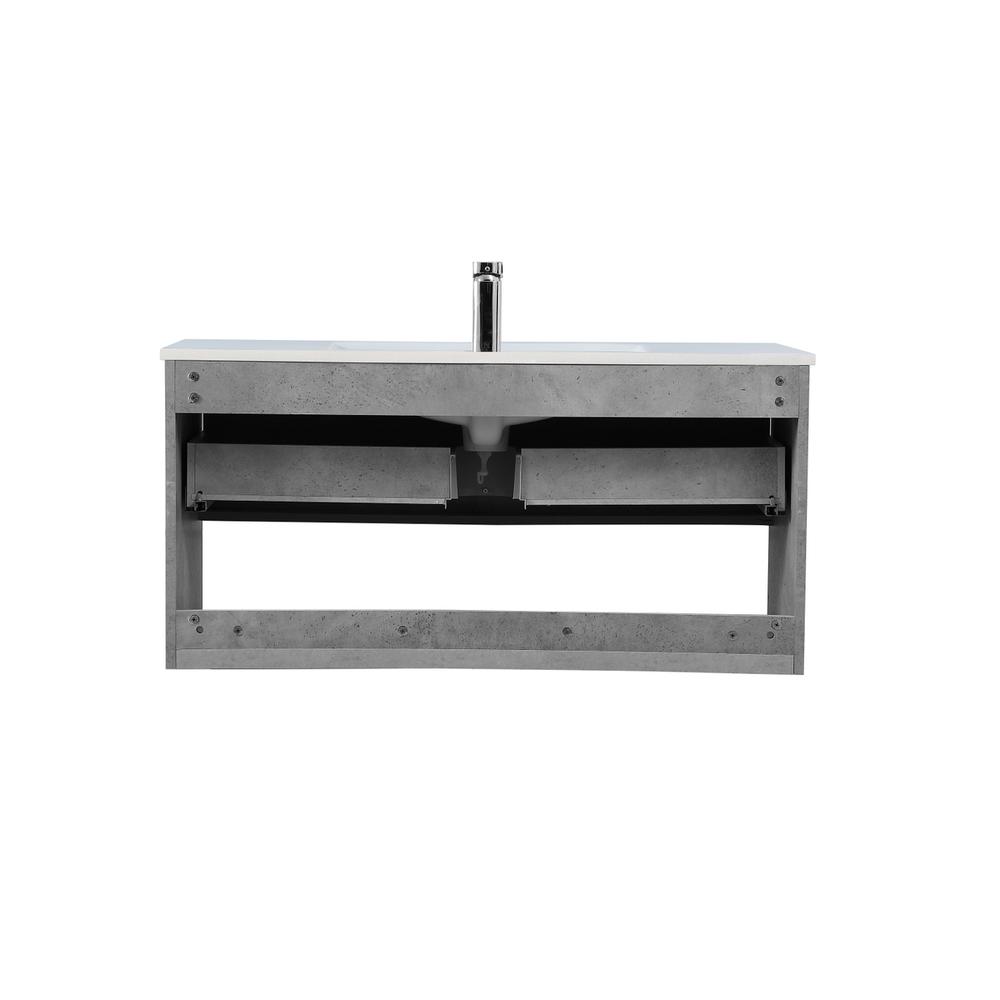 40 inch  Single Bathroom Floating Vanity in Concrete Grey. Picture 12