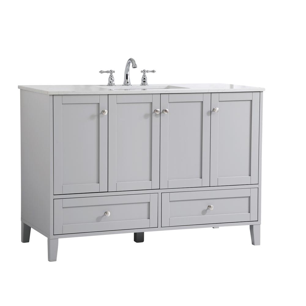 48 inch Single Bathroom Vanity in Grey. Picture 7