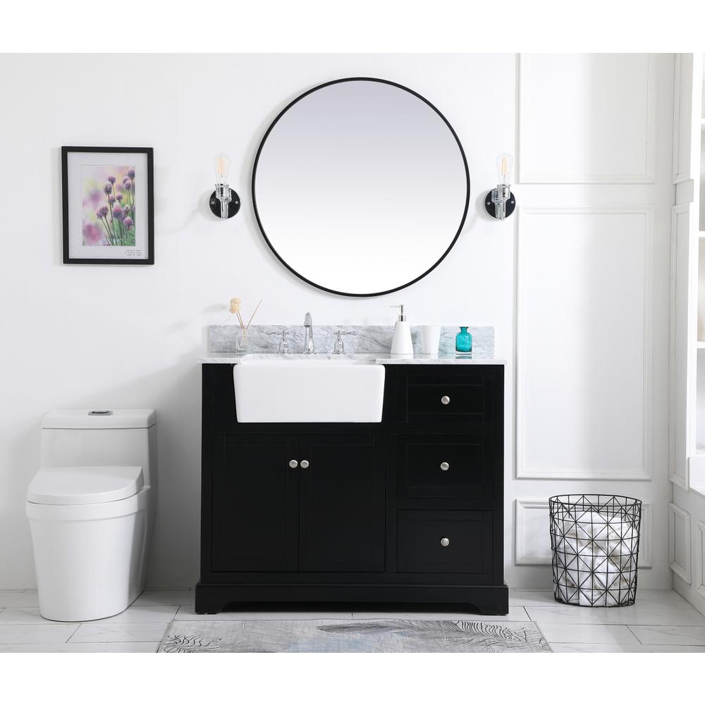 42 inch Single bathroom vanity in black with backsplash. Picture 4