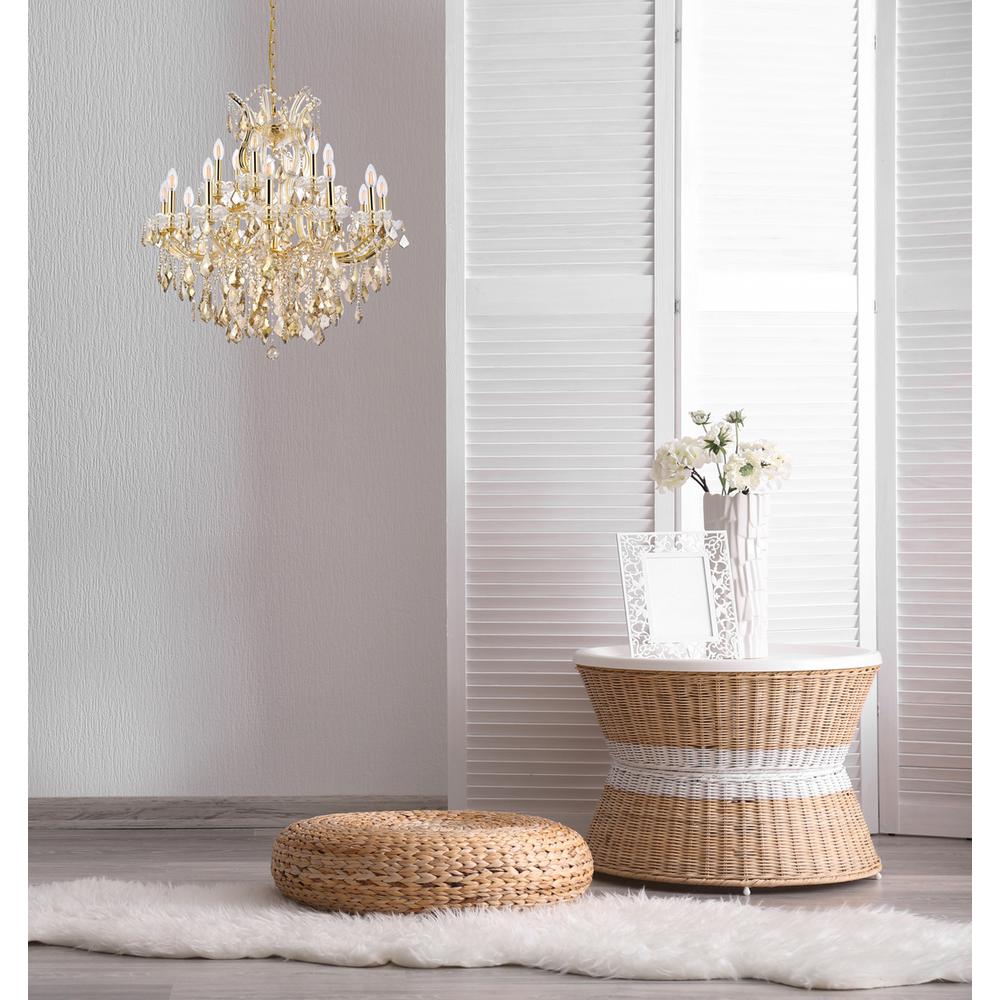 Maria Theresa 19 light Gold Chandelier Golden Teak (Smoky) Royal Cut Crystal. Picture 8