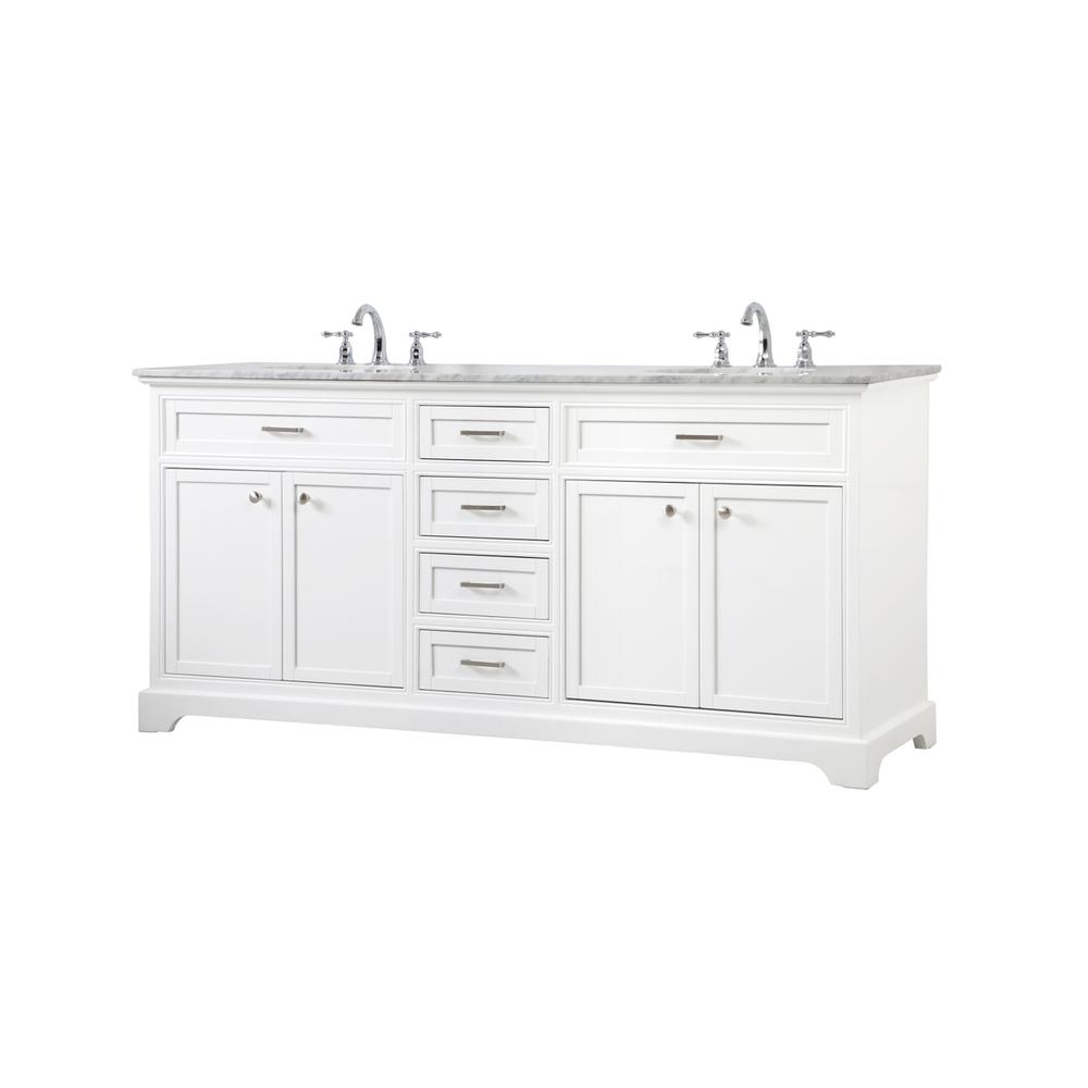 72 inch double bathroom vanity in white. Picture 5