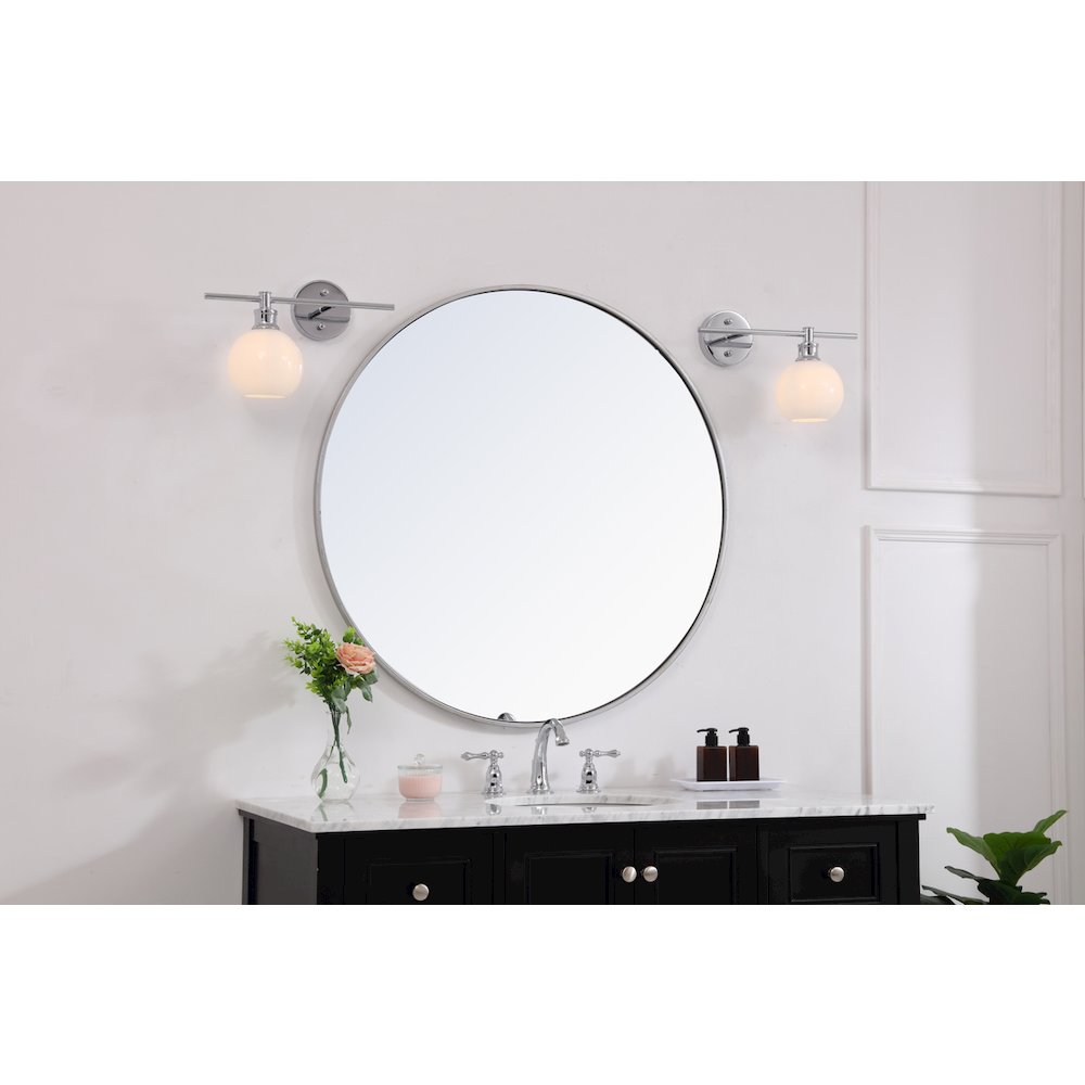 Collier 1 Light Chrome And Frosted White Glass Left Wall Sconce. Picture 10