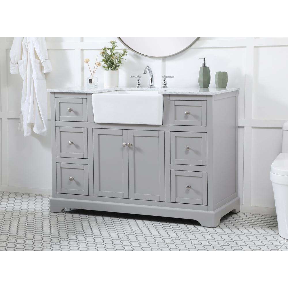 48 inch Single bathroom vanity in grey. Picture 2