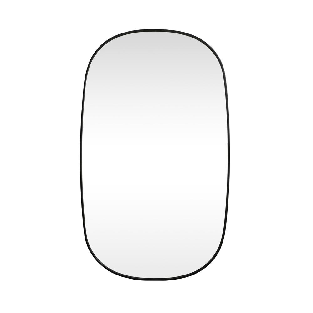 Metal Frame Oval Mirror 36x60 Inch in Black. Picture 1