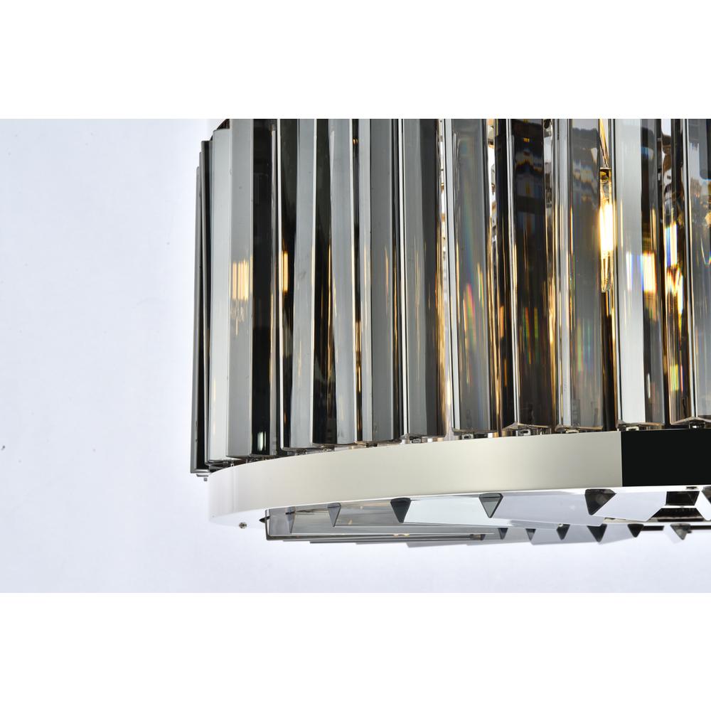 Chelsea 8 light polished nickel Chandelier Silver Shade (Grey) Royal Cut Crystal. Picture 5