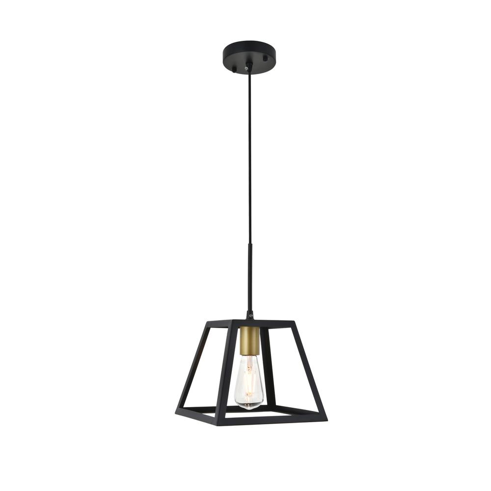 Resolute 1 light brass and black Pendant. Picture 3