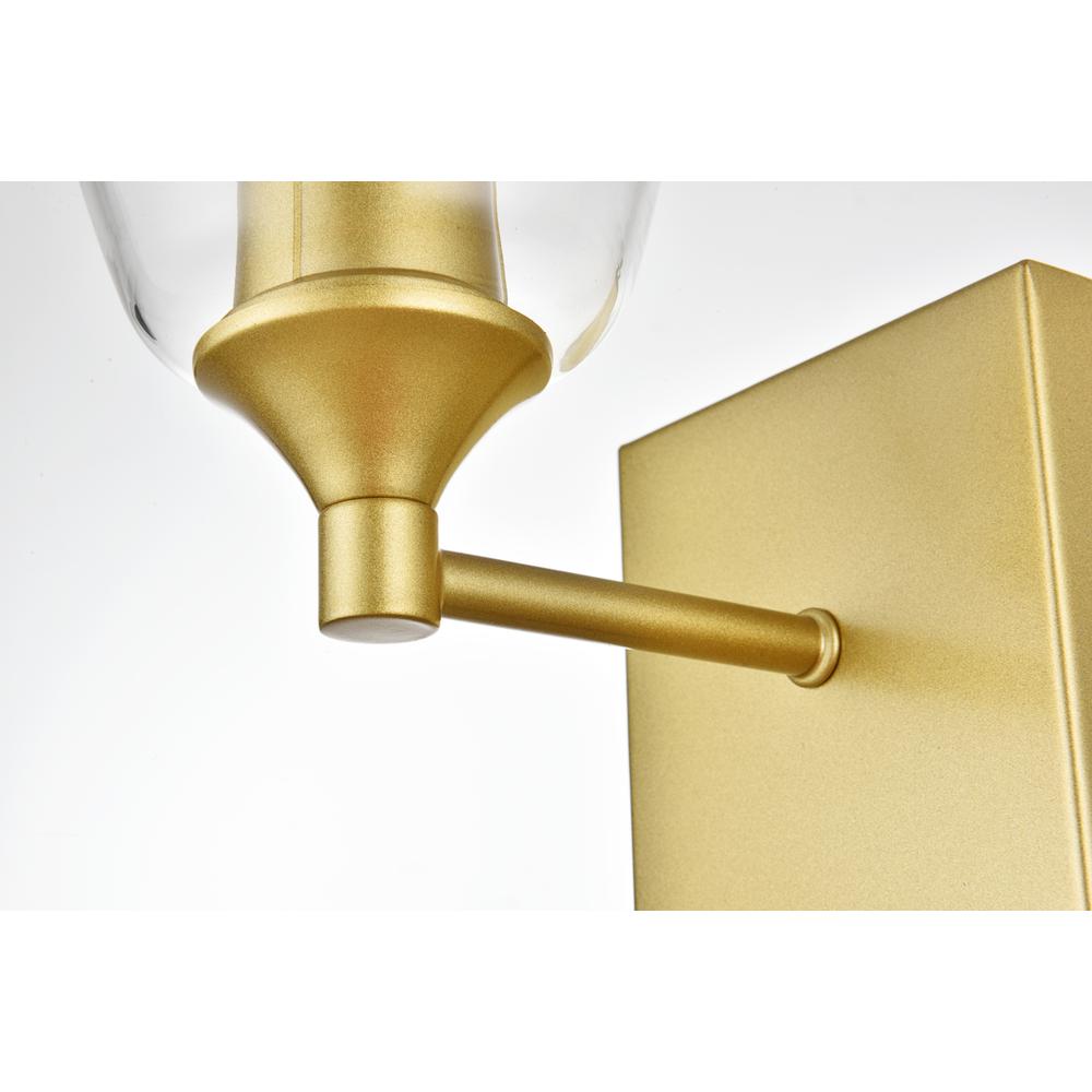 Gianni 1 light Brass and Clear Bath Sconce. Picture 6