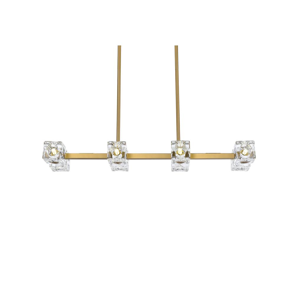 Lyra 30 inch Pendant Light in Satin Gold. Picture 2