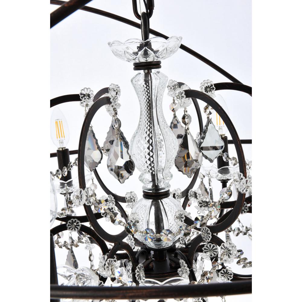 Geneva 6 light Dark Bronze Chandelier Silver Shade (Grey) Royal Cut crystal. Picture 4