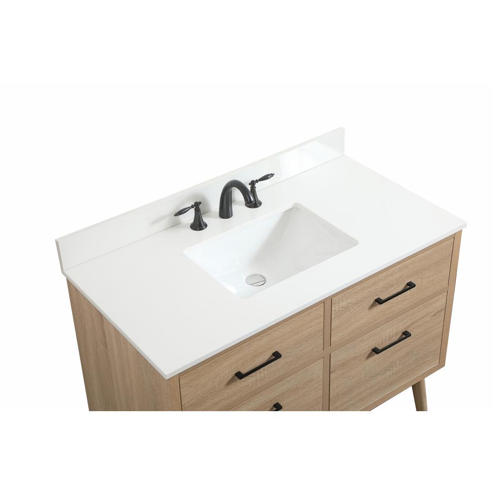 42 inch Single bathroom vanity in mango wood with backsplash. Picture 10