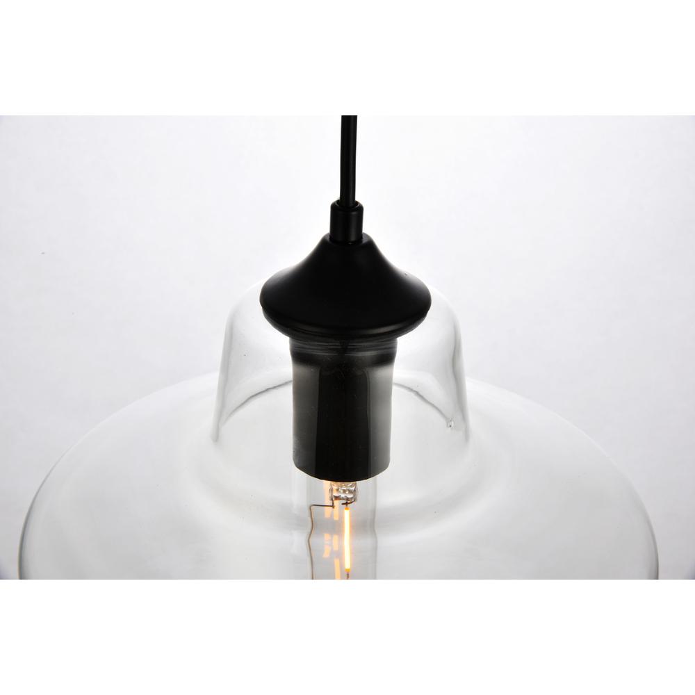 Placido Collection Pendant D9.8 H9.3 Lt:1 Black and Clear Finish. Picture 6