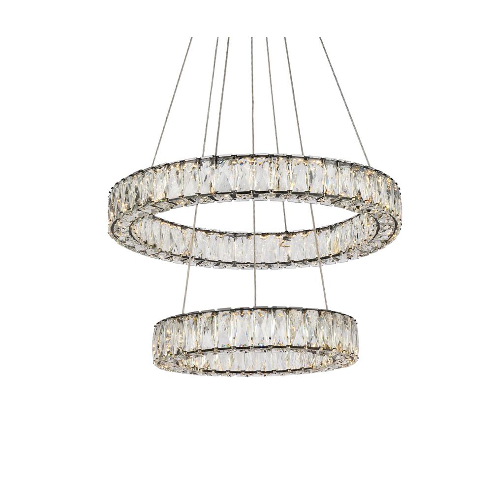 Monroe 24 inch LED double ring pendant in black. Picture 2