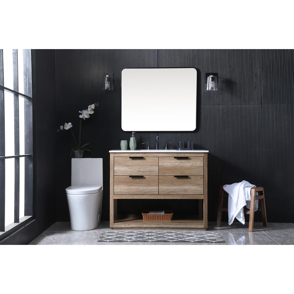 42 Inch SIngle Bathroom Vanity In Natural Oak. Picture 4