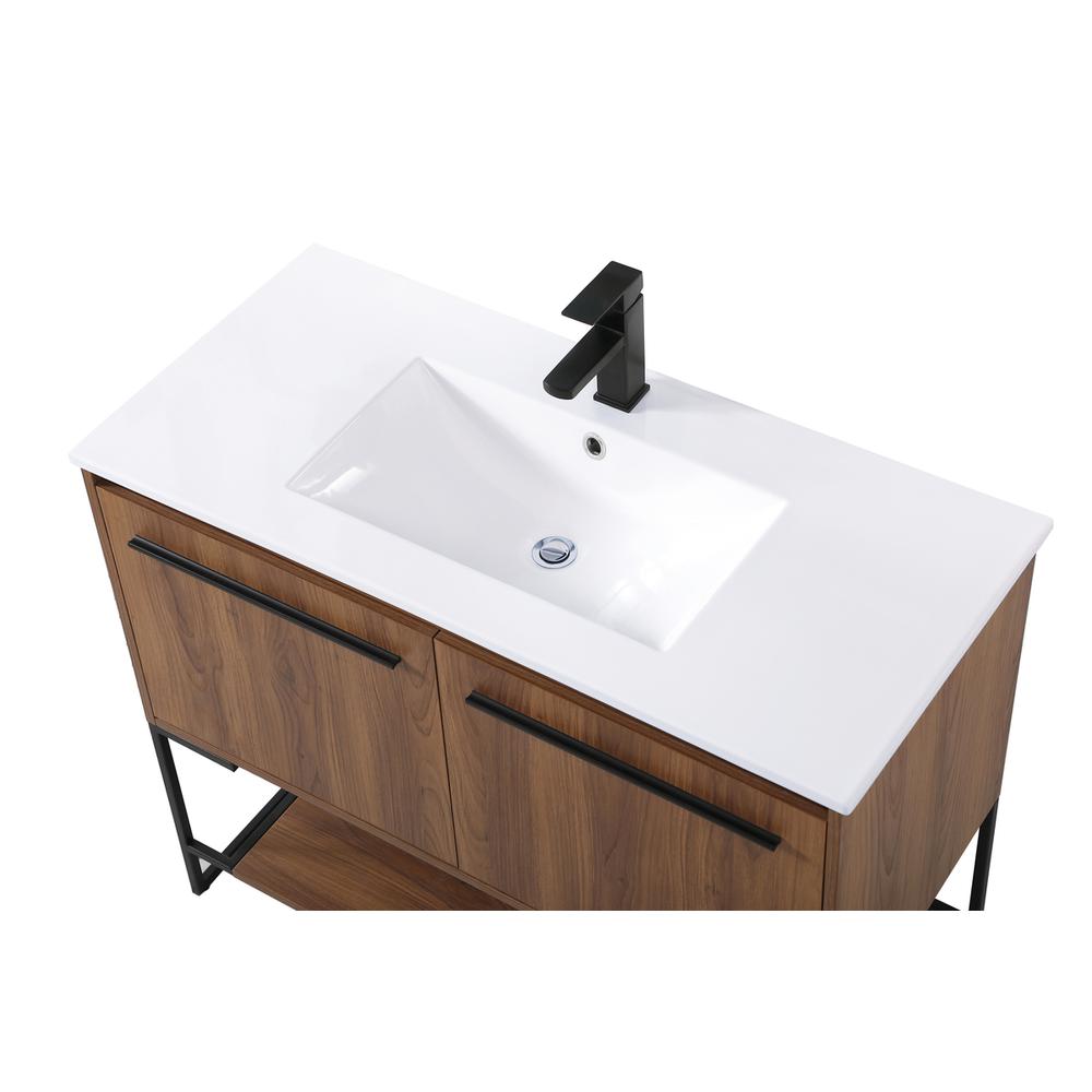 40 inch  Single Bathroom Vanity in Walnut Brown. Picture 10