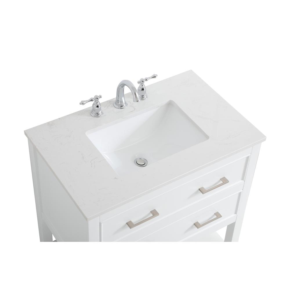 30 inch Single Bathroom Vanity in White. Picture 9