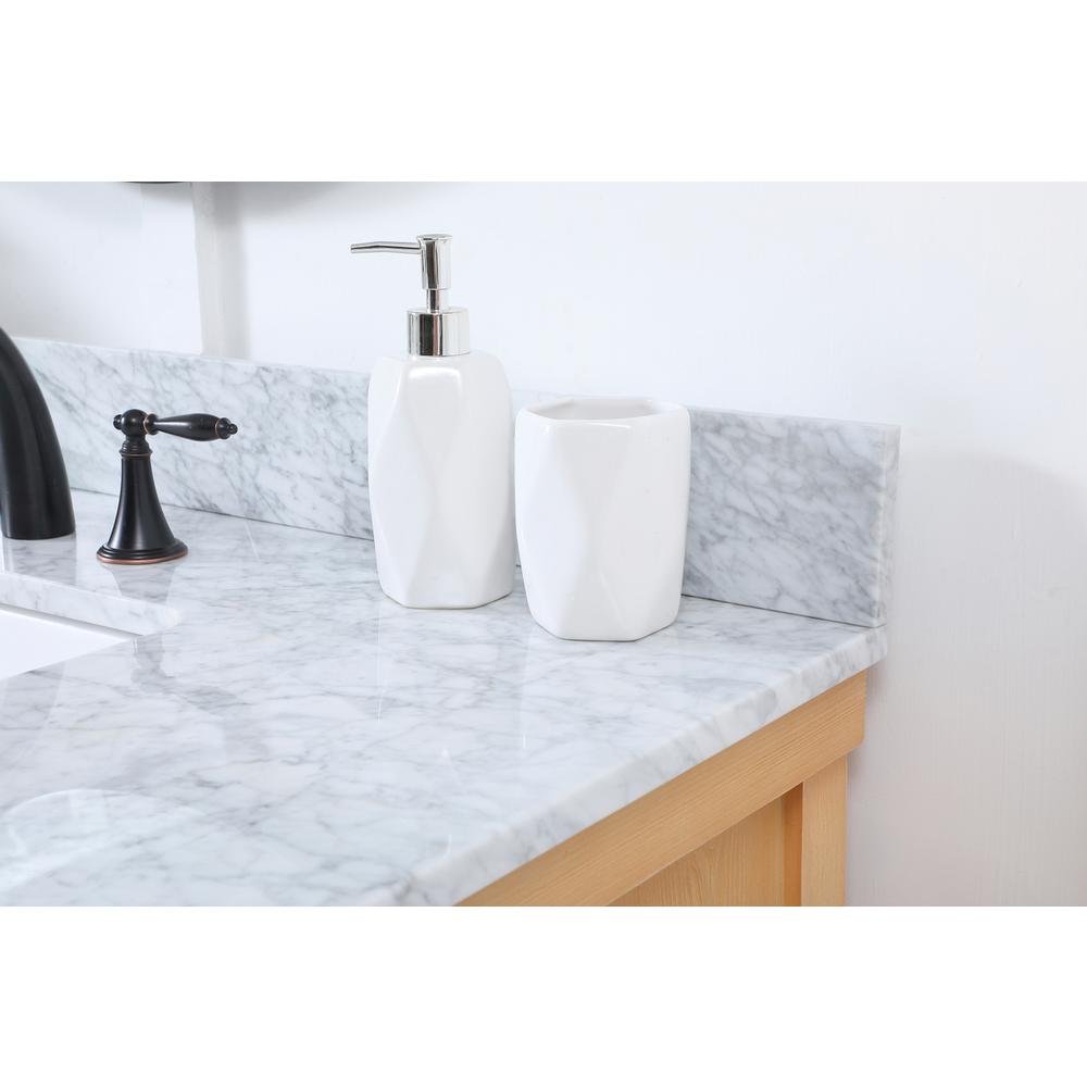 42 inch Single bathroom vanity in natural wood with backsplash. Picture 5
