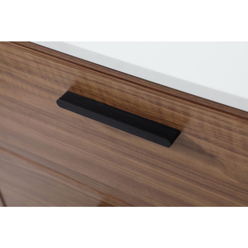 36 inch Single bathroom vanity in walnut brown with backsplash. Picture 12