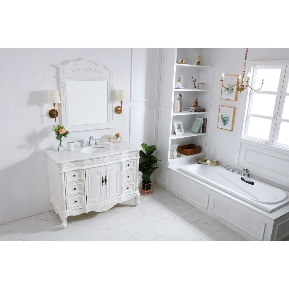 48 inch Single Bathroom vanity in antique white. Picture 13