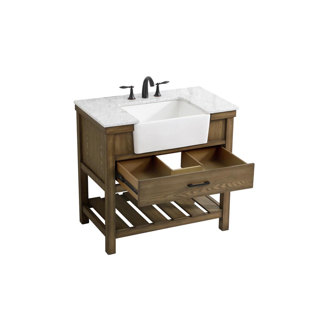 36 inch Single bathroom vanity in driftwood. Picture 9