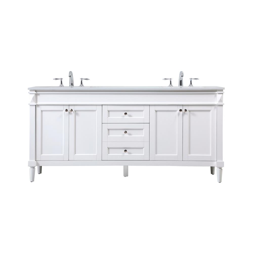 72 inch double bathroom vanity in white. Picture 1