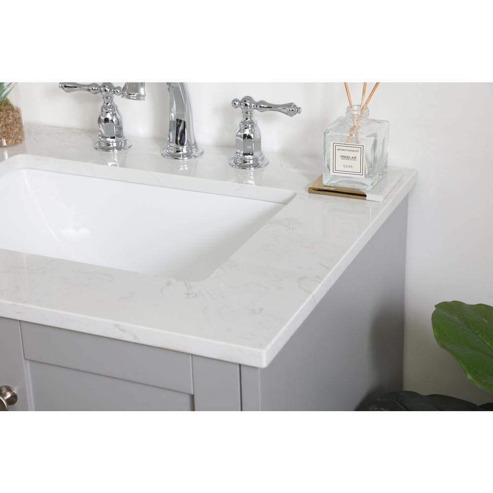24 inch Single Bathroom Vanity in Grey. Picture 4