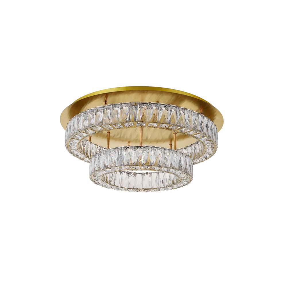 Monroe LED light gold Flush Mount Clear Royal Cut Crystal. Picture 6