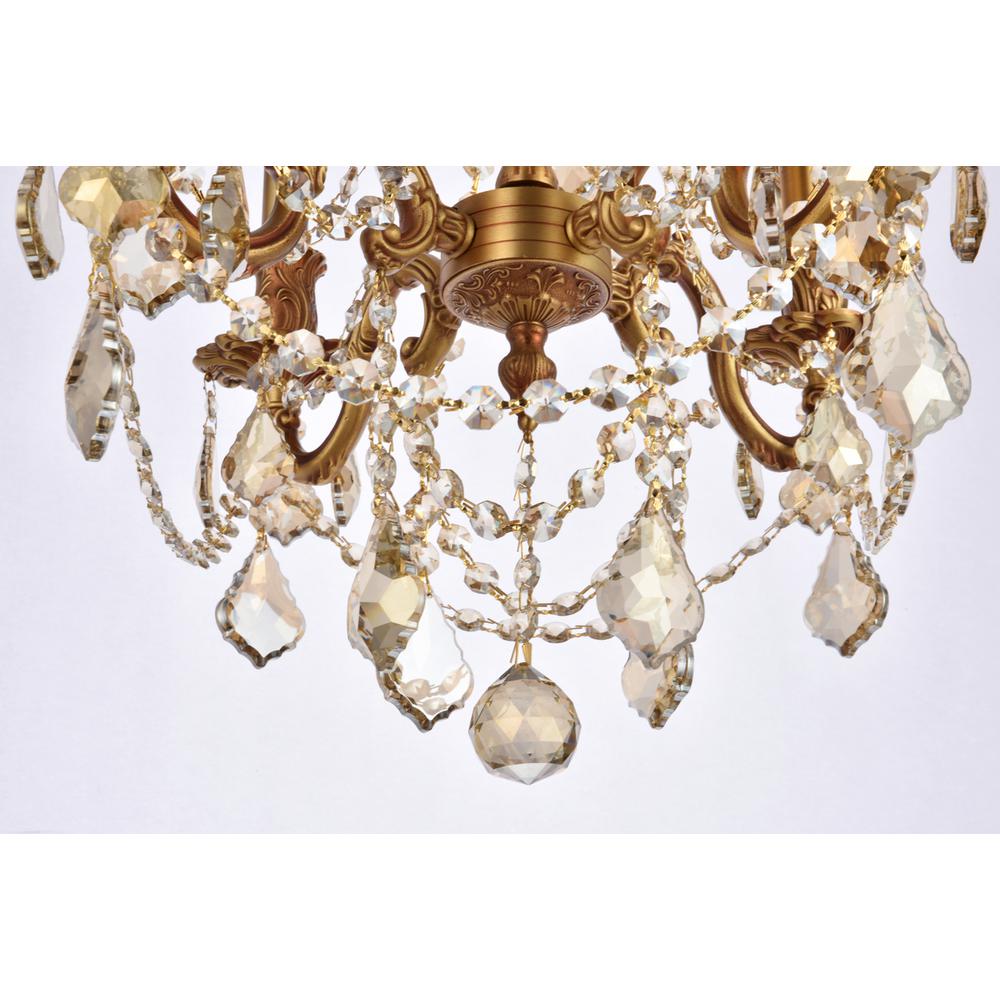 Rosalia 4 light French Gold Pendant Golden Teak (Smoky) Royal Cut Crystal. Picture 3
