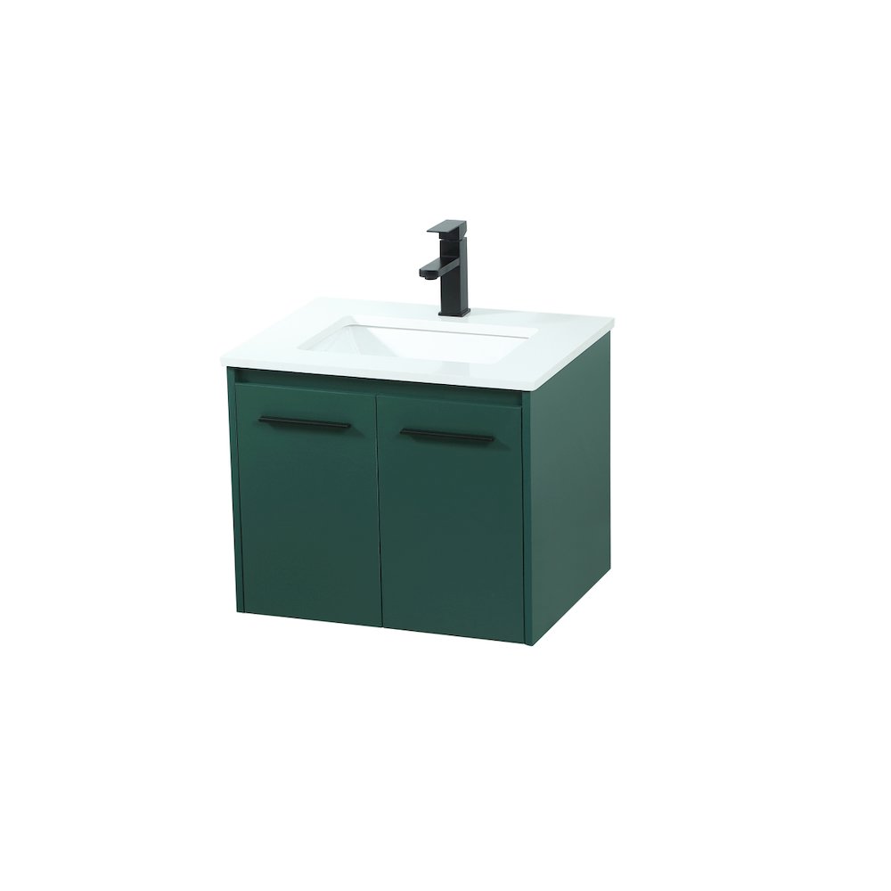 24 Inch Single Bathroom Vanity In Green. Picture 9