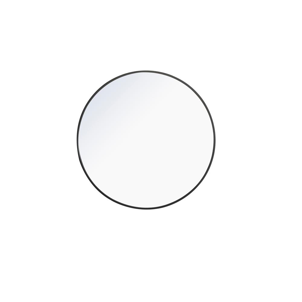 Metal frame Round Mirror 32 inch Black finish. Picture 1