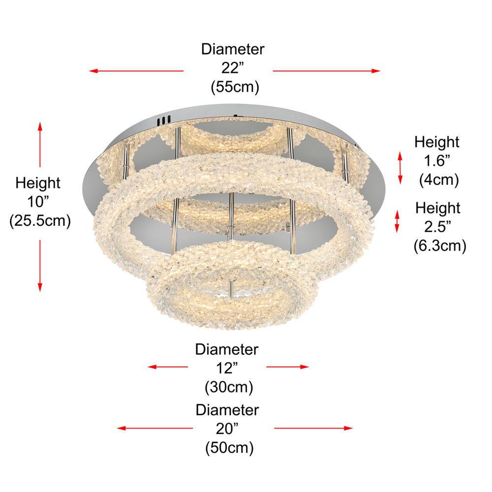 Bowen 22 inch Adjustable LED Flush Mount in Chrome. Picture 9