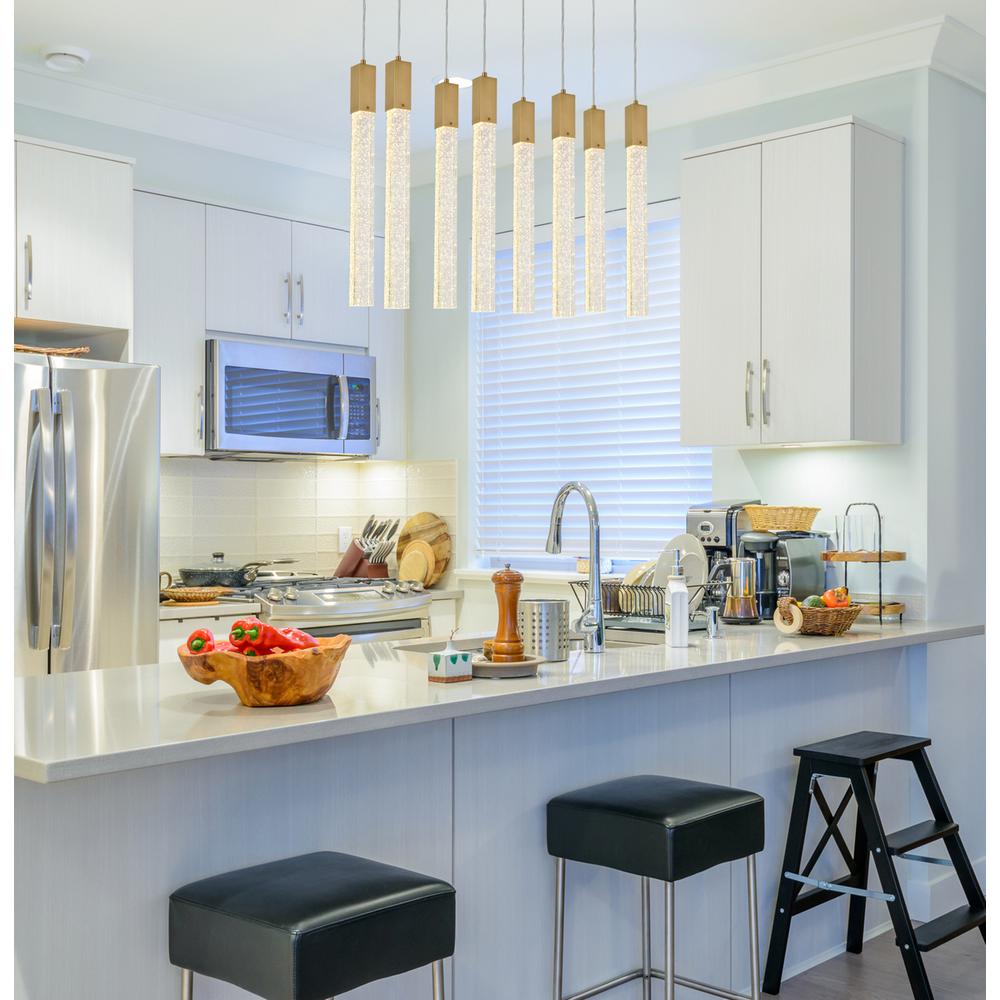 Weston 8 lights pendant in satin gold. Picture 8
