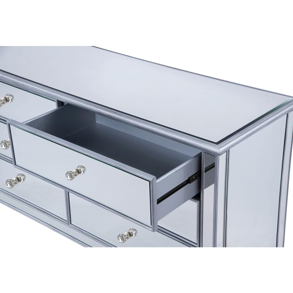 6 drawers cabinet 60 in. x 20 in. x 34 in. in silver paint. Picture 8