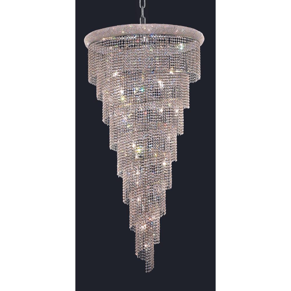 Spiral 26 light Chrome Chandelier Clear Royal Cut Crystal. Picture 1