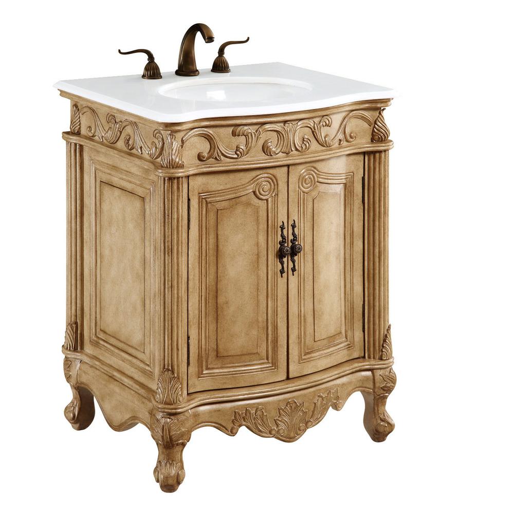 27 inch Single Bathroom vanity in Antique Beige. Picture 2